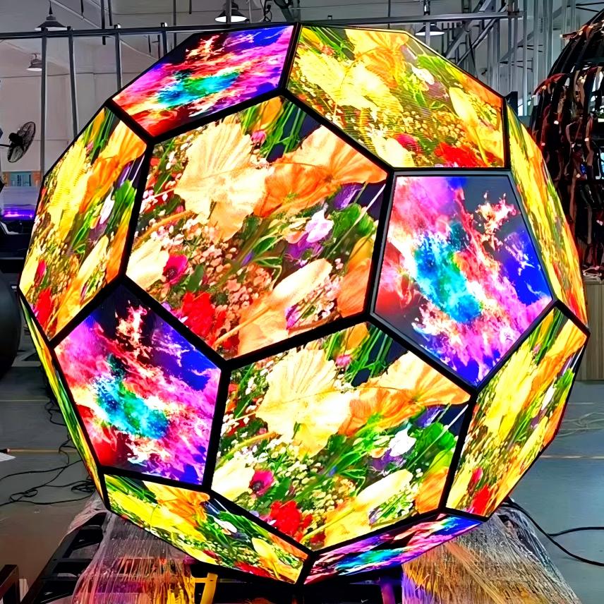Exhibition hall shopping mall corporate center square LED football screen spherical screen Exhibition hall shopping mall corporate center square LED football screen spherical screen