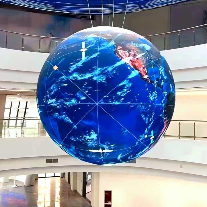 Exhibition hall shopping mall corporate center square LED globe screen spherical screen2